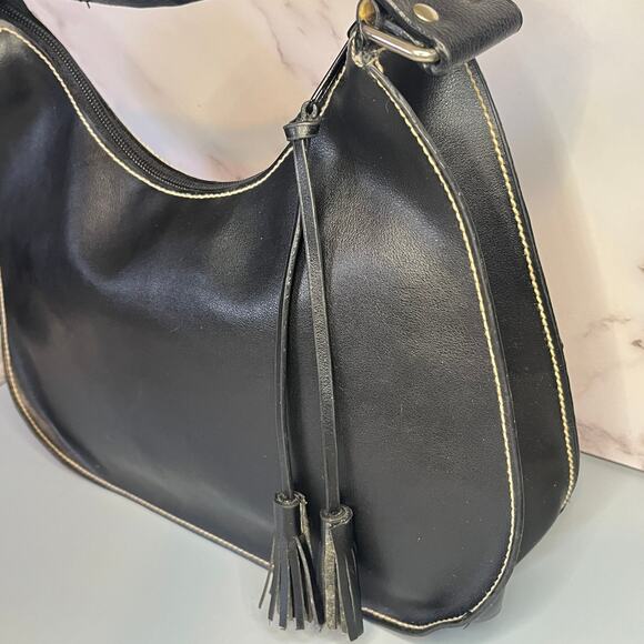 Steve Madden Black Hobo Shoulder Bag – Embellished Rhinestone Shoulder Strap - Picture 3 of 11